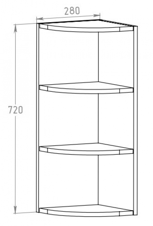 Шкаф торцевой угловой 280