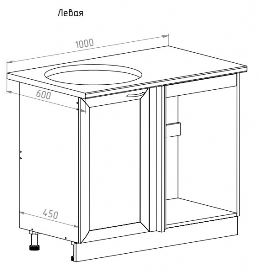 Тумба 1000 под мойку рамочная