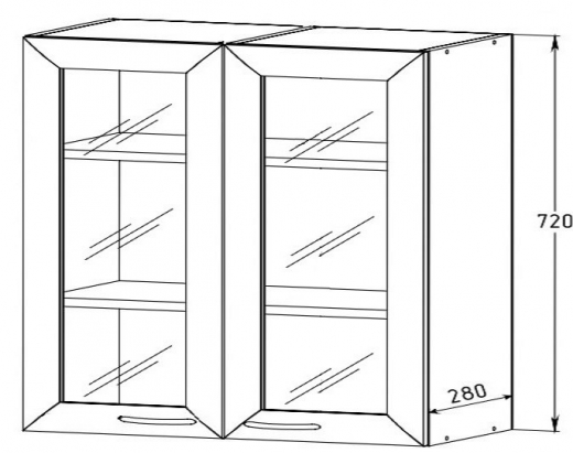 Шкаф 800 с полкой рамочный (стекло)